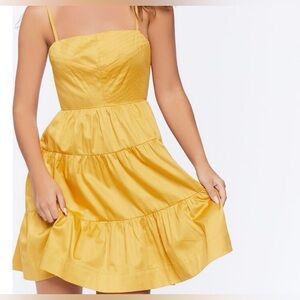 Forever 21 Marigold Babydoll Cutout Mini Dress Size SM